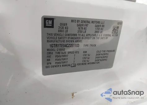 2012 GMC Sierra 1500 Work Truck from USA, damaged, VIN 1GTR1TE04CZ251103